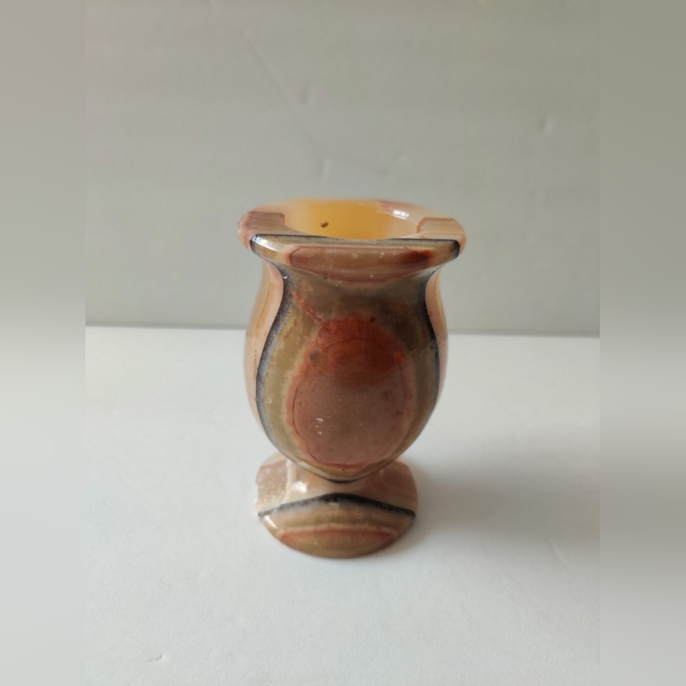 Vintage Marble Candle Holder Approx 4" high